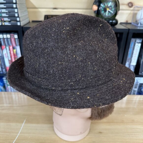 Vintage Biltmore HARRIS TWEED Scotland 100% Wool Fedora Trilby Hat Sz 7 - Picture 3 of 7